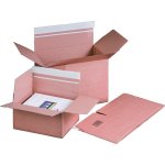 Fix-Aufrichtkarton mit Automatikboden, teilweise Hhenrillung, Haftklebung und Aufreifaden