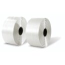 PET-Ballenpressenband: 9 bis 13 mm, weiß, Kern: 62 mm