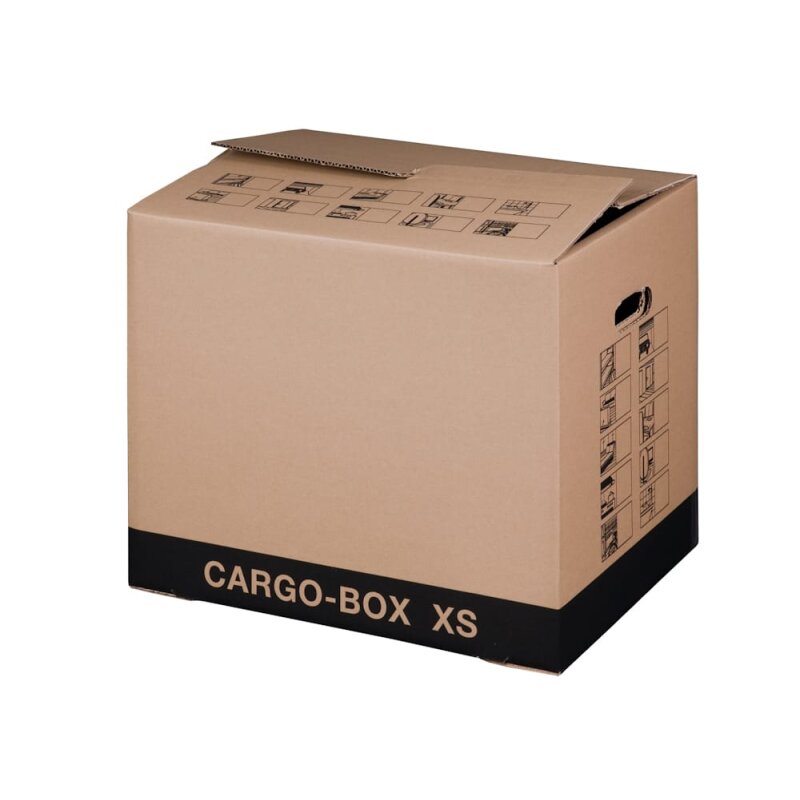 Cargobox Gre XS mit Grifflcher, braun - Innenma 455x345x380 mm (0,060 m)