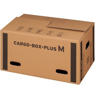 Cargobox Plus Größe "M" mit Grifflöcher, braun - Innenmaß 600x400x300 mm (0,072 m³)