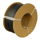 1-Farbig bedrucktes PP-Umreifungsband (Au&szlig;endruck), Bandfarbe: schwarz, 12 mm x 0.55 mm, 1.350 N, Kern 200 mm, 3.000 Meter / Rolle