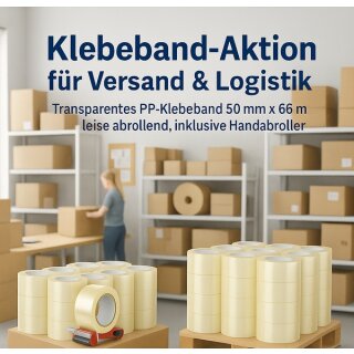 Klebeband-Set 50 mm x 66 m inkl. Handabroller