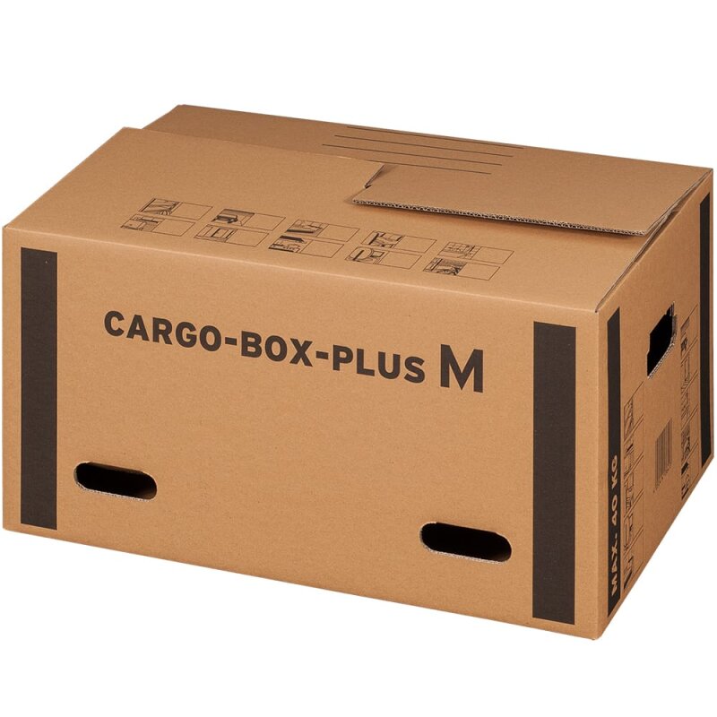 Cargobox Plus Größe L mit Grifflöcher, braun - Innenmaß 640x340x360 mm (0,078 m³)