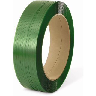 PET-Umreifungsband: 12.0 mm, grün, Kern: 407 mm