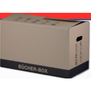 Bücherbox Plus – Bücherkarton mit doppeltem Boden und Griffausstanzungen