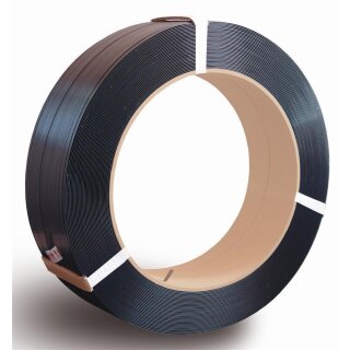 PP-Umreifungsband: 12,7 x 0,55 mm, schwarz, Kern: 407 mm
